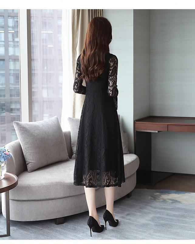 Black Net Inner Regular Sleeves Maxi Dress for Women